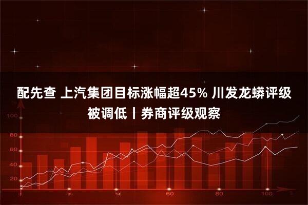 配先查 上汽集团目标涨幅超45% 川发龙蟒评级被调低丨券商评级观察